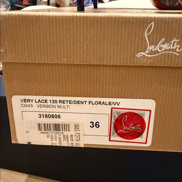 Christian Louboutin Vibrant Lace Peep-Toe Heels - Picture 5 of 5